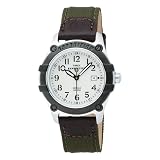 Timex Mens T49805 Analog Green Canvas Leather 