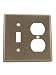 Leviton 84005 2-Gang 1-Toggle 1-Duplex Device Combination Wallplate, Standard Size, 430 Stainless Steel, Device Mount, Stainless Steel