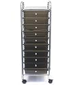 Advantus Corporation Cropper Hopper Home Center Rolling Cart, 10 Drawer Smoke