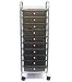 Advantus 34007 Portable ten-drawer organizer, chrome metal frame/drawer pulls, smoke drawers