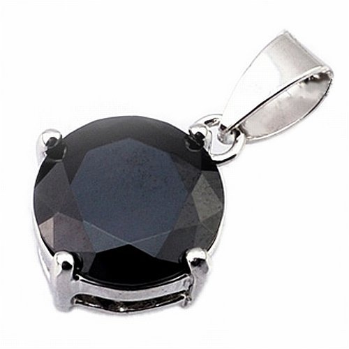 Cherilli - Pendentif Alysee en couleur argent avec oxyde de zirconium noir Onyx