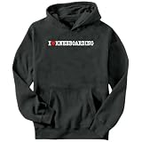 I Love Kneeboarding Sports Mens Hoodie (Dark Silver, Sizes X-Small - XXX-Large)