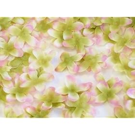 Silk 4-Petal Flowers Confetti (400 flowers per bag) - Green/Pink