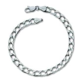 Men's Square Curb Bracelet, Silver, 20cm Length, Model SC321/8