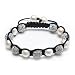 Bling Jewelry Shamballa Bracelet White Freshwater Pearl Clear Swarovski Crystal 10mm