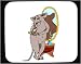 Decorated Mouse Pad with brush, hair, rat, mirror