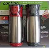 - 	 Contigo 2-pack Vacuun Insulated AUTOSEAL Elite Travel Mugs, Deep Red and Grey