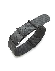 Nato 22mm Heat Sealed Heavy Nylon 316L IP Black buckle - Gray-green