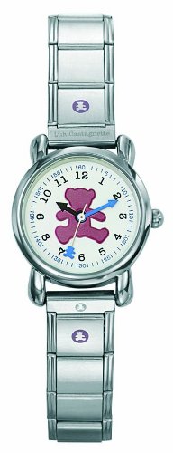 Lulu Castagnette - 38389 - Montre Fille - Quartz Analogique - Cadran Multicolore - Bracelet Métal Gris