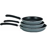 WearEver C961S374 Admiration Nonstick Dishwasher Safe 8-Inch 10-Inch 12-Inch 3-Piece Fry Pans / Saute Pans Cookware Set, Gray