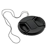 GTMax 72mm Black Camera Plastic Lens Cap with Strap for Sony, Canon EOS 7D  ....