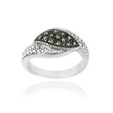 Sterling Silver 1/8ct. TDW Champagne Diamond Pave Ring