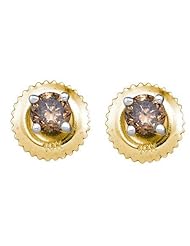1.00CTW COGNAC DIAMOND STUD EARRING