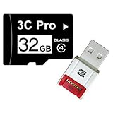 3C Pro 32GB 32G Class 4 C4 microSD microSDHC SDHC Card with SD Adapter and  ....