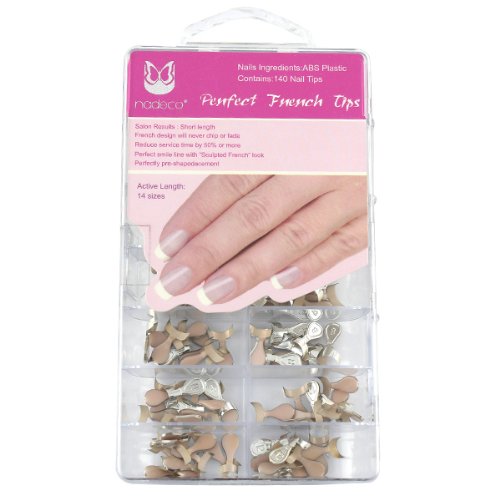 140 Medium Silver French Nail Art Wrap Tips
