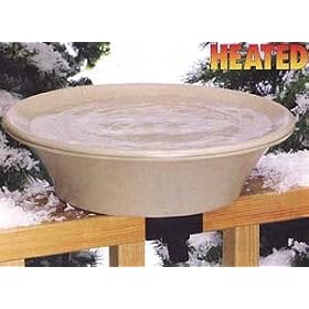 API 14 Heated Bird Bath W  EZ Tilt Deck Mount and Pole by Bird Baths