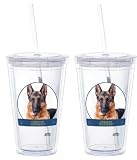 German Shepherd Double-Walled Eco Plastic Drinking Cups 16 oz