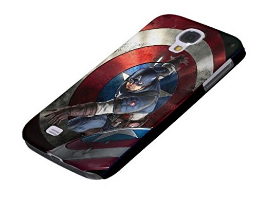 Designer Samsung Galaxy S4 Captain America Protective Case,Durable Hard Back Cover,[Scratch Resistant] [Impact Resistant] [Drop Protection] Cases Shells, PolyCarbonate Plastic shell Black