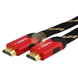 25 FT / 7.6 M Premium HDMI 1.3 M / M Flat Cable 1080p for Xbox 360, Red