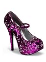 Hot Pink Sequin Platform High Heel Pump - 6