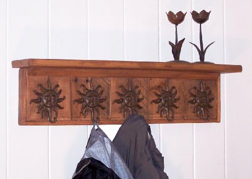 Alpine Craft Works Wooden Coat Rack / Wall Mount (CR02-36-BRN-SUN)