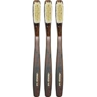 Swissco Tooth Brush Tortoise Natural Bristle, Medium, 3-Count Pack