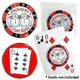 Snowmen Pocket Eights Deluxe Card Guard - Casino Supplies > Card Covers > Premium