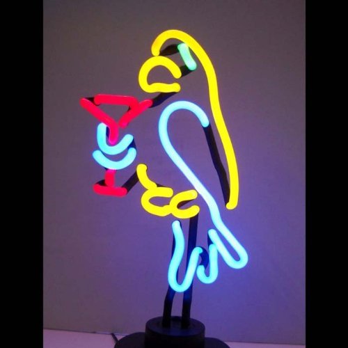 Neon Art: Parrot Margarita Neon Sculpture Neon Art: Parrot Margarita Neon Sculpture
