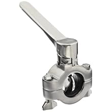 Dixon B5102E150-A Stainless Steel 316L Clamp Butterfly Valve with EPDM Seal, 1-1/2" Tube OD, 140 psi pressure
