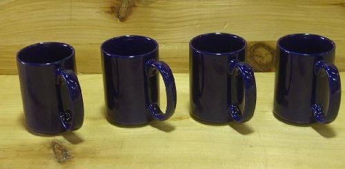 Ceramic Cobalt Navy Blue Coffee/ Tea Mugs (Pack of 4)