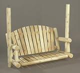5' Rustic Piazza Natural Cedar Log-Style Outdoor Wooden Garden Swing Seat