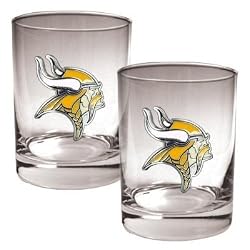 NFL Minnesota Vikings Two Piece Rocks Glass Set - Primary Logo
