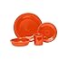 Fiesta® 4-Piece Classic Rim Place Setting – Durable Ceramic, Lead-Free, Dishwasher/Microwave/Oven Safe – Made in USA Dinnerware - Poppy