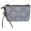 Coach Quilted Grey Signature Op Art Wristlet Clutch Handbag 42946