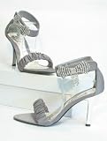 Zoom Produkt-Bild: Abend Sandalette Abendschuhe mit Strass grau