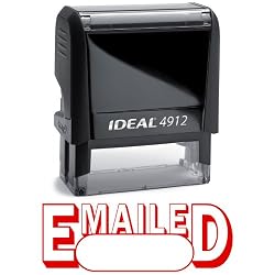 EMAILED II Red Office Stock Self-Inking Rubber Stamp