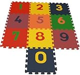Interlocking Color Foam Puzzle Mats - Numbers 0-9