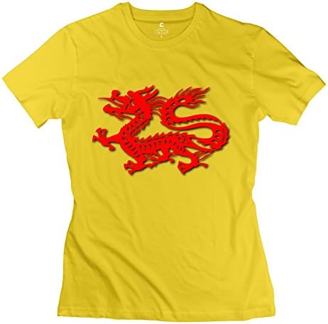 ZZY New Design Chinese Dragon T-shirt - Women's T-shirt Yellow Size XXL