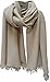 Luxury Grade Silk Wool Shawl Scarf Wrap Stole Beige