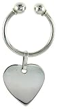 Sterling Silver 1 5/16 (34 mm) Horse Shoe Type Key Ring with Heart Tag