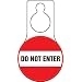 Accuform Signs TAD606 Plastic Shaped Door Knob Hanger Safety Tag, Legend "DO NOT ENTER", 5" Width x 9" Height x 15 mil Thickness, Black/Red on White (Pack of 10)