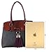 Diophy PU Leather Two Tone 3 Pieces Set Large Tote with Snake Skin Pattern & Tassels Décor Womens Purse Handbag Accented with Removable Strap PS-3378