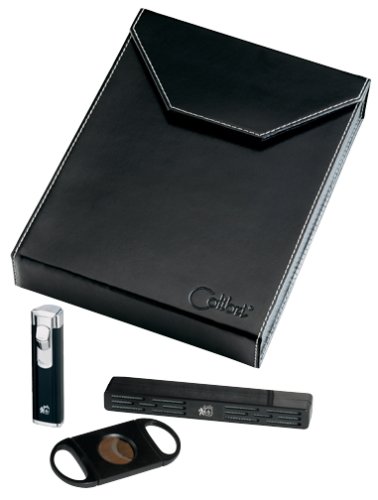 Colibri Quantum Leather Travel Humidifier  Lighter Classico QTR113002 and Cutter Great Value