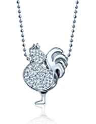 Alex Woo "Little Signs Animals" White Rooster Pendant Necklace