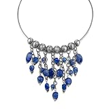 Carolyn Pollack Sterling Silver Denim Lapis Southwest Blues Cascading Bib Necklace