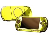 PlayStation Portable 3000 (PSP-3000) Skin - NEW - YELLOW CHROME MIRROR system skins faceplate decal mod