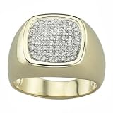 1/4 Carat Round Diamond 14k Yellow Gold Men's Ring