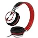 Sound Intone Ms200 Stereo Headsets Strong Low Bass Adjustable Headphones Earbuds for Smartphones Mp3/4 Laptop Computers Tablet Macbook Folding Gaming Earphones (Black/red)