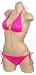 Cute Sexy Bathing Suit Hot Pink Fuchsia Studded Skull Design 2 pc Bikini Tie Side Bottoms Swimsuit