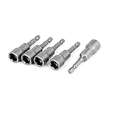 uxcell　六角ナットドライバー　金属　シルバーグレー　5個入り　ハードウェアツール　ナットドライバーセット